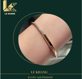 Vòng tay bản mảnh đính đá 